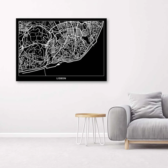 Canvas Print City Map Lisbon
