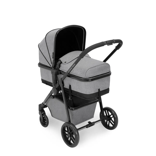 Ickle Bubba Moon 3 in 1 Travel System - Space Grey on Black with Black Handles