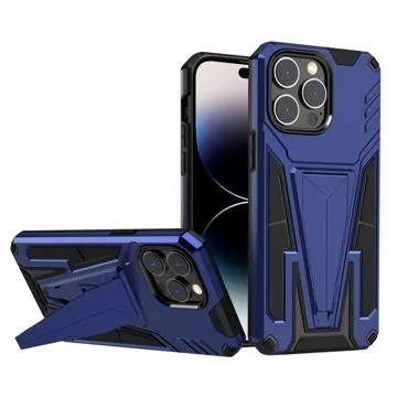 V-Shaped Magnetic iPhone 14 Pro Max Hybrid Case - Blue