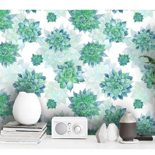 Durflinger Turquoise Succulent Wallpaper