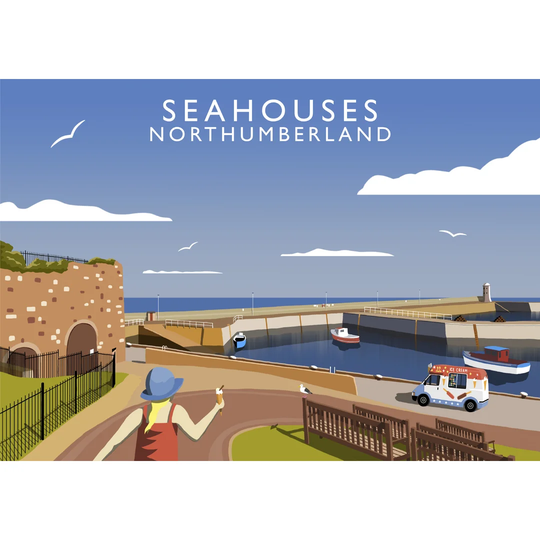 Seahouses by Richard O'Neil - Graphic Art Print on Paper