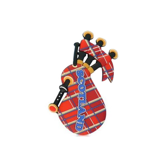 Scottish Bagpipes Fridge Magnet Scotland Tartan Souvenir Gift Rubber