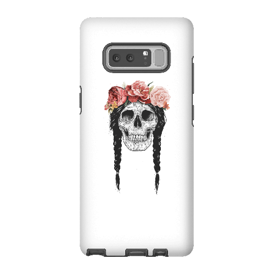 Balazs Solti Skull And Flowers Phone Case for iPhone and Android - Samsung Note 8 - Tough Case - Matte