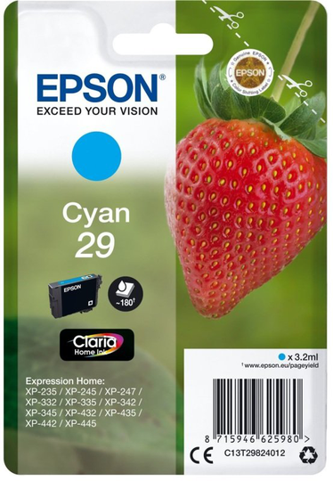 Epson Strawberry 29 Cyan Ink Cartridge