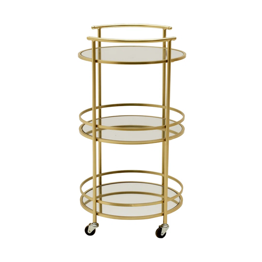 Lizzy Metal/Mirror Trolley Serving Cart