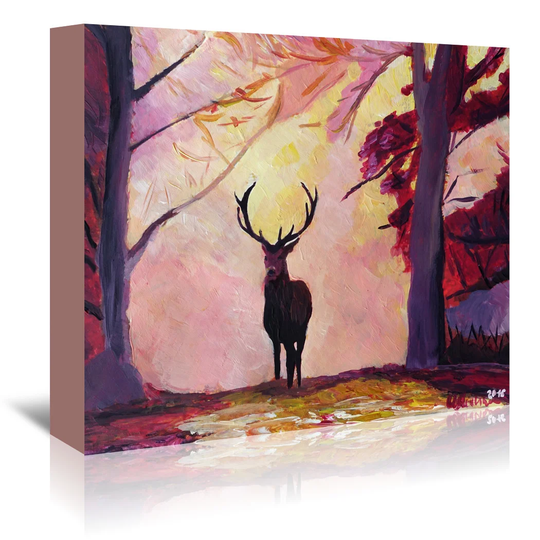 The Deer Coming from The Glade by Markus Bleichner - Wrapped Canvas Painting Print