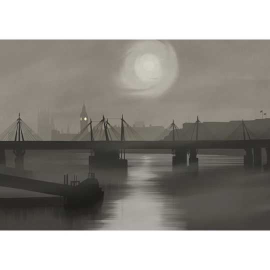 London in Fog by Richard O'Neil - Graphic Art Print on Paper