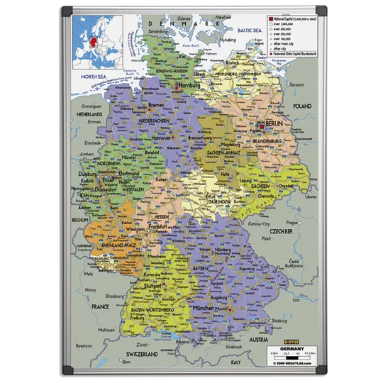 Map of Germany Magnetic Board