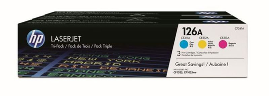 HP 126A Color Tri-Pack Toner Cartridge - CF341A