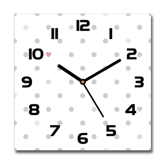 Jolissa Dots and Hearts Silent Wall Clock
