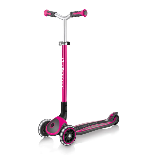 Globber Master Lights Scooter - Deep Pink