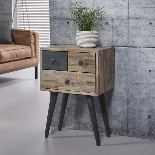 Edson 3 Drawer Bedside Table