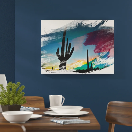 'Landscape Arizona Sunrise Cactus' Graphic Art Print Poster