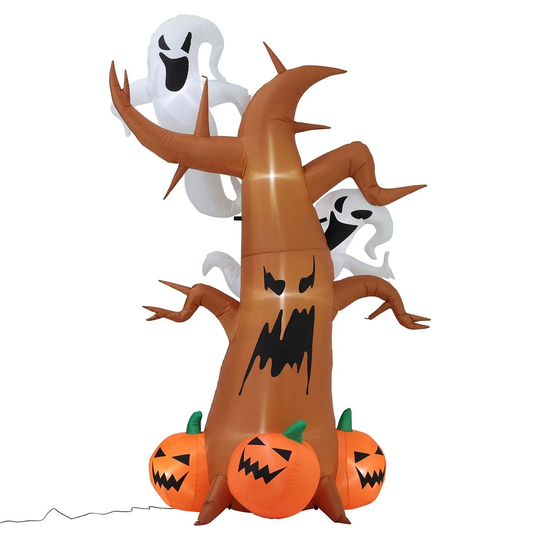 Livingandhome 240Cm Halloween Inflatable Tree Ghost Pumpkin Blow Up