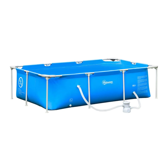 Outsunny Steel Frame Swimming Pool With Filter Pump And Reinforced Sidewalls - Blue