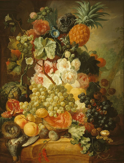 Between Fruits Flowers Wallpaper