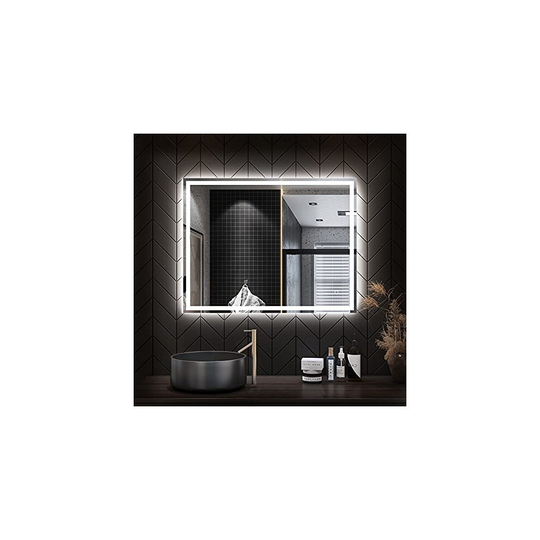 STARLEAD 60 x 80cm LED Backlit Illuminated Bluetooth Bathroom Mirror with Demister Pad, Touch Dimmable Button Lighted Bathroom Makeup Wall Mounted M