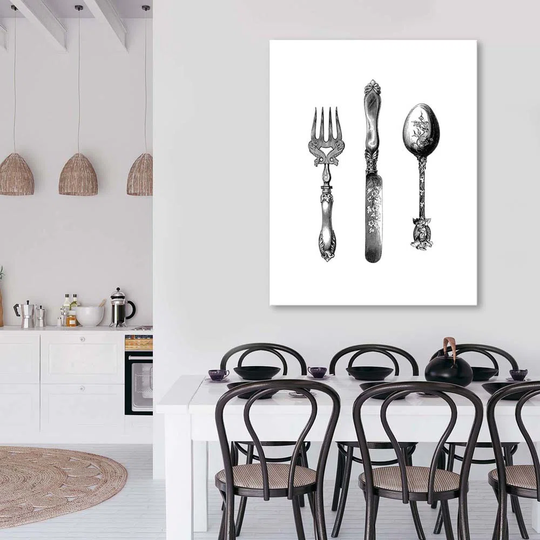 Canvas Print Cutlery Rustic