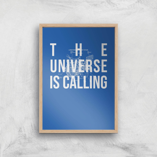 The Universe Is Calling Schematic Art Print - A4 - Wooden Frame