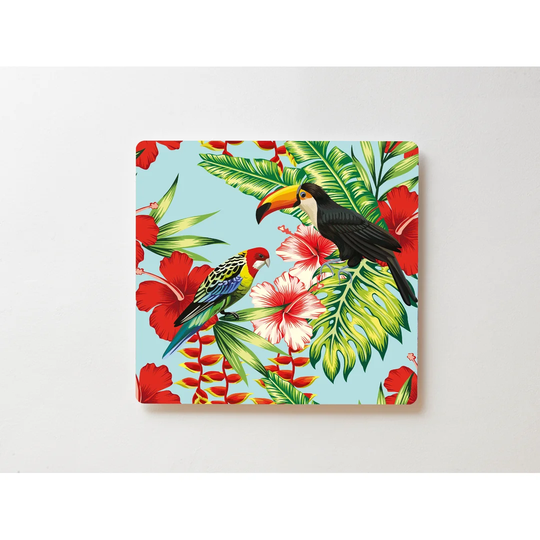 Backlight Motive Wall Picture Birds Flowers Magnetic Cork Board