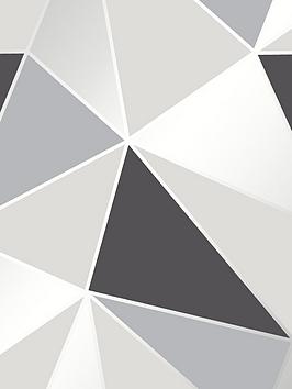 Fine Décor Fine Decor Apex Geo Black & Silver Wallpaper