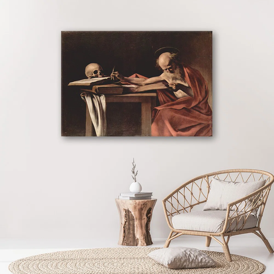 Canvas Print The Scripture Of Saint Jerome - Caravaggio,