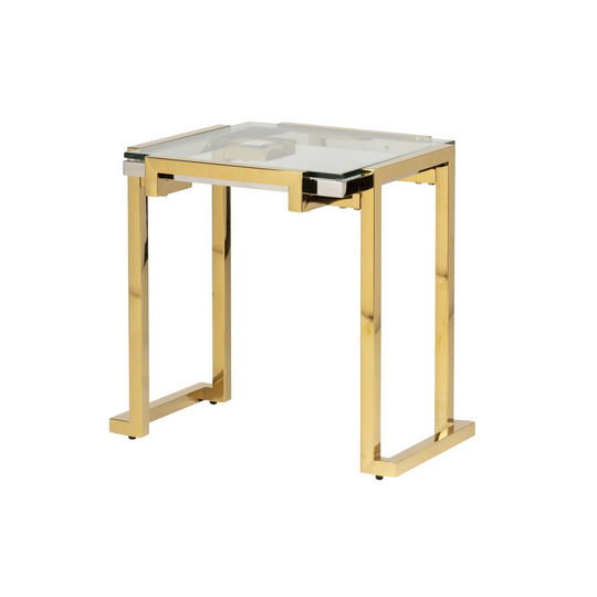 Glass Inox. Aux. Table Novosibirsk 55x55x60 Cm