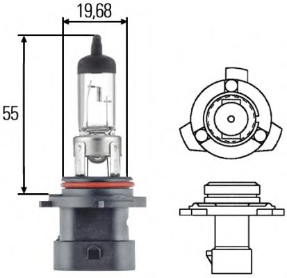 Bulb Headlight 8GH005636-201 by Hella HB4A