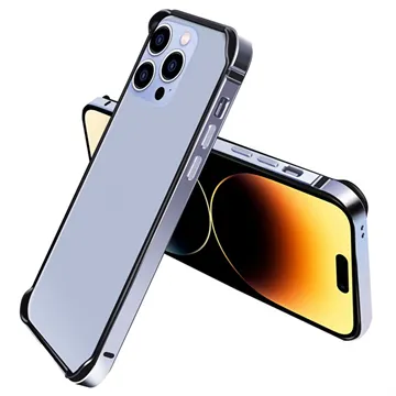 iPhone 14 Pro Metal Bumper with Raised Edges - Blue