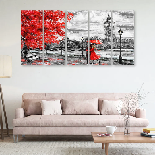 Canvas Print London Red Umbrella