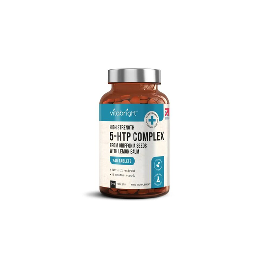 5HTP - 400mg Griffonia Seed Extract with Lemon Balm - 240 Vegan Tablets - 8 Month Supply - High Strength 5-HTP - 50mg from 400mg Griffonia Seed