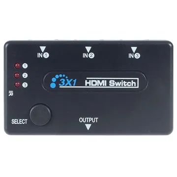 3-port HDMI Switch with Remote Control - Black