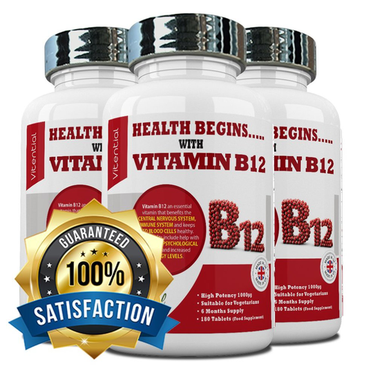 B12 Tablets Vitamin B12 Methylcobalamin 1000mcg 180 Tablets (6 Month's Supply) by Vitential Nutrition