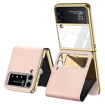 GKK Electroplated Samsung Galaxy Z Flip3 5G Hybrid Case - Pink