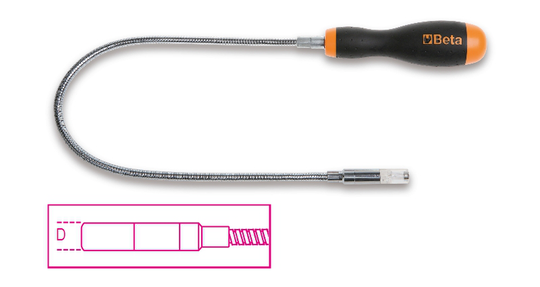 Beta Tools 1712E/L1 Flexible Magnetic Pick-Up Tool w LED 500mm 750g | 017120111