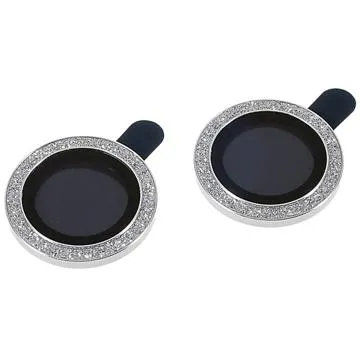 Rhinestone iPhone 14/14 Plus Camera Lens Protector - Silver