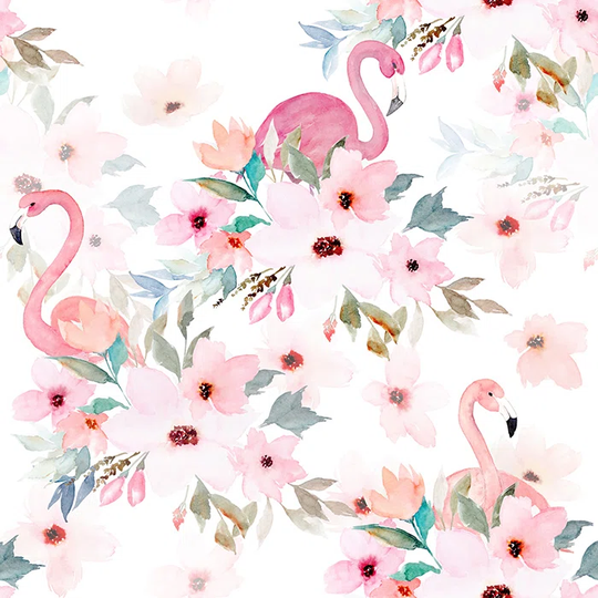 Autianna Flowers Flamingo Floral Wallpaper