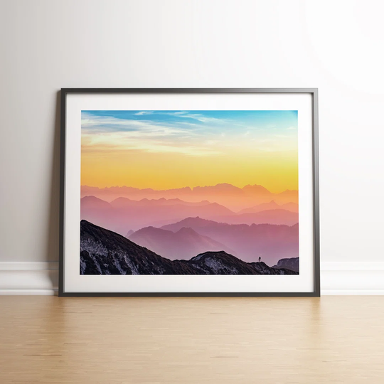Colourful Mountain Range by Vouvart - Picture Frame Graphic Art
