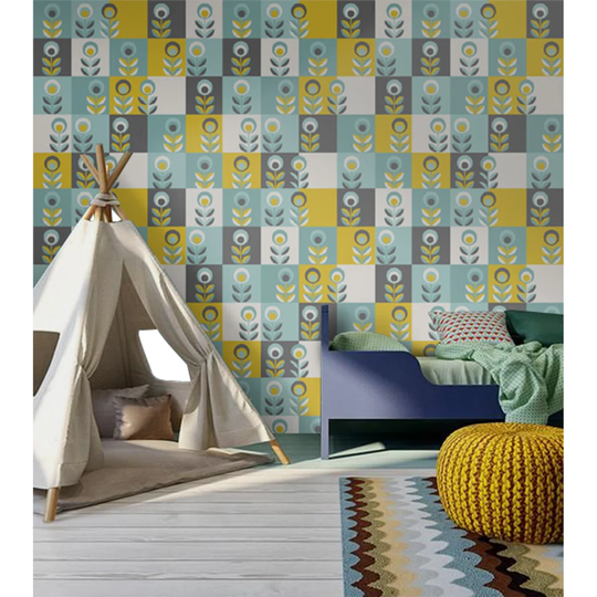 Walllpaper Roll 250X250cm Wallpaper Material With Print Mural Decoration Kitchen Livingroom Bedroom - Geometric Floral Scandinavian