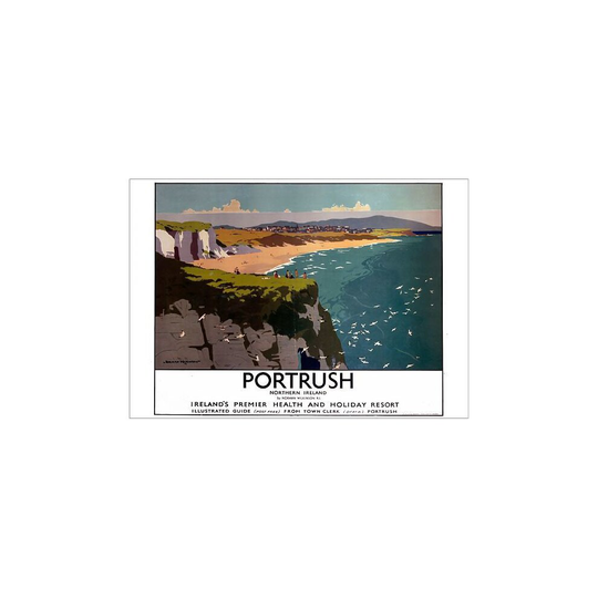 (A2 (59x42cm) Poster) Portrush - Northern Ireland, LMS poster, 1923-1947 (Poster Print)