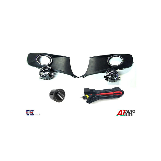 BRAND NEW VW CADDY TOURAN 2010+ FOG LIGHT GRILLE KIT + WIRING + HEADLIGHT SWITCH