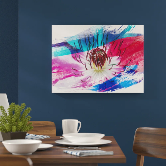 'Flower Pink Clematis' Graphic Art Print Poster