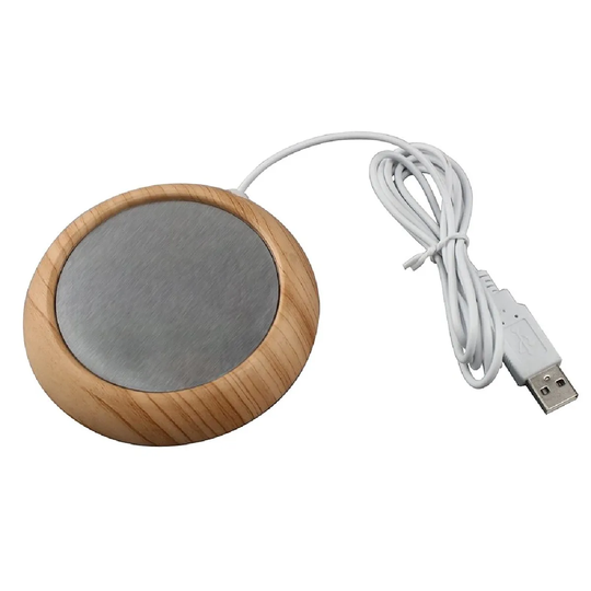 Rex Brown USB Coffee Cup Heater Mug Pad - Light Wood