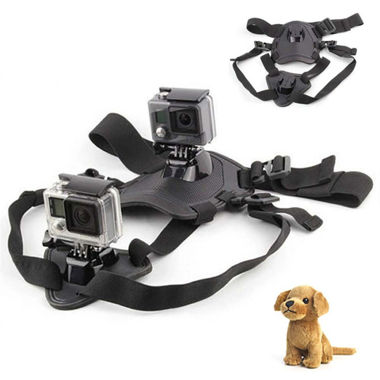 for GoPro HD Hero Camera Adjustable Dogs Pets Harness Back Chest Belt Mount