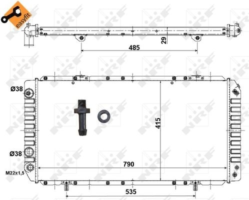 Radiator, engine cooling EASY FIT 52062