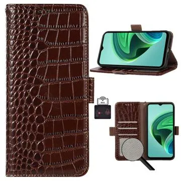 Crocodile Xiaomi Redmi A1 Wallet Leather Case with RFID - Brown