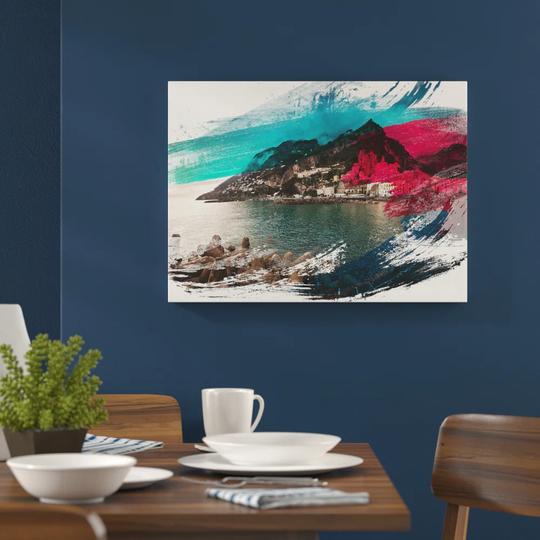 'Landscape Amalfi Italy Mountain Coast' Graphic Art Print Poster