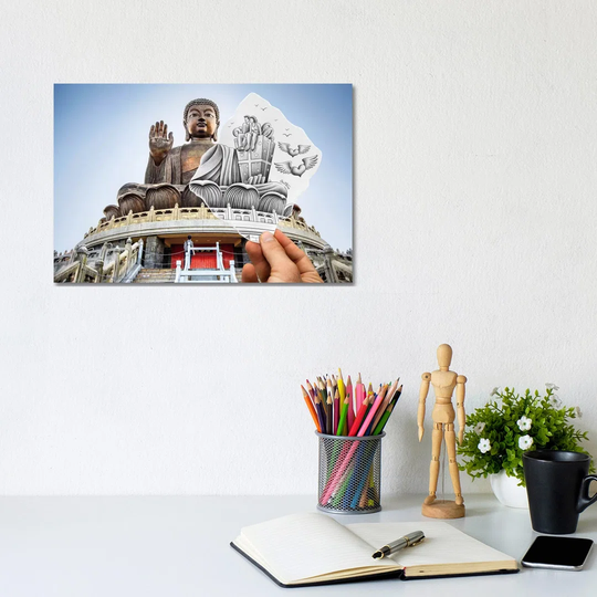 Pencil vs. Camera - 86 by Ben Heine - Wrapped Canvas Photograph