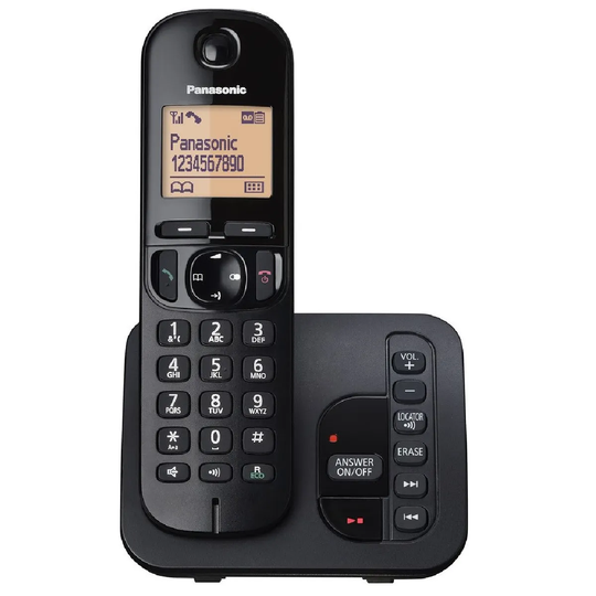 Panasonic KX-TGC220EB Digital Cordless Phone with LCD Display, Answering System & Nuisance Call Block - Single