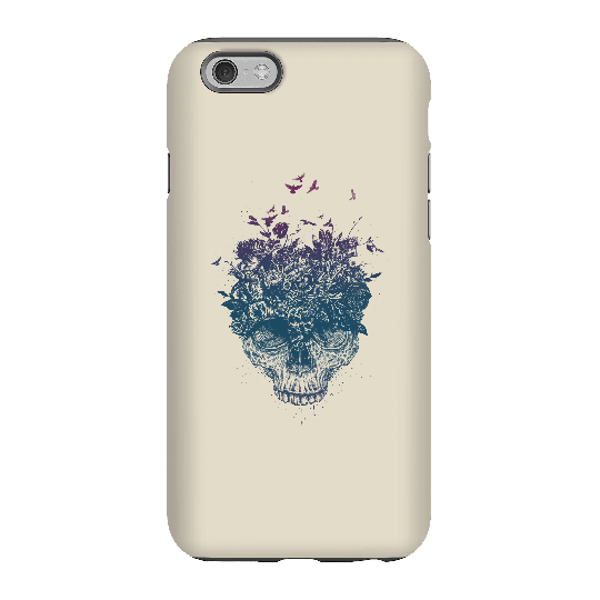 Balazs Solti Skulls And Flowers Phone Case for iPhone and Android - iPhone 6 - Tough Case - Gloss